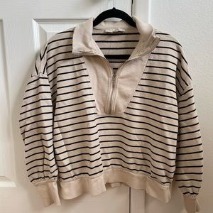 Loft striped, cropped sweater